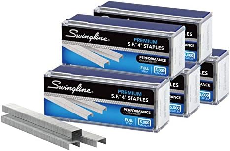 Swingline Staples, S.F. 4, Premium, 1/4" Length, 5000/Box, 5 Pack (35481), Silver