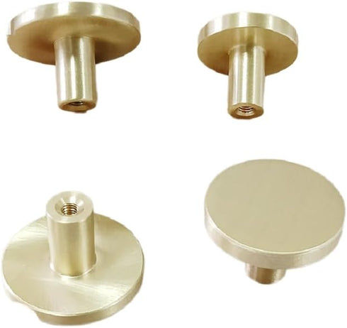 SANCHAKOU 4 Pack 50 18Mm Gold Cabinet Knobs Bedside Table Shoe Cabinet Copper Round Single Hole Drawer Handle *