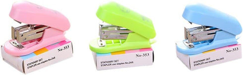 Mini Stapler Set Manual Stapler with 400 Staples Papers Document Binding School Students Stationery Office Supplies by SEIWEI