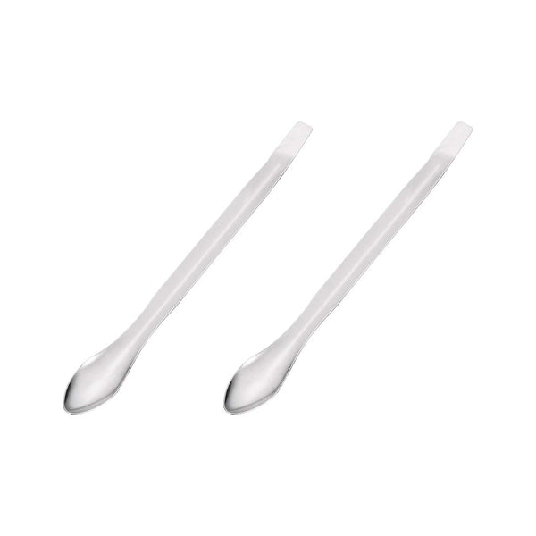 uxcell Micro Scoop 105mm Stainless Steel Reagent Sampling Lab Spoon Spatulas, 2Pcs for Laboratory