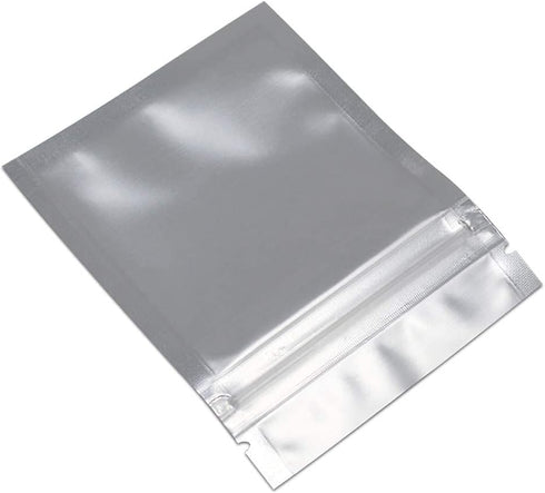 FERENLI 100 Pcs Mylar Bag Food Storage, Zip Matte Foil Lock Airtight Bags with Front Window, 7.5x10cm (3x3.9 inch), Blue