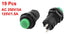 uxcell AC 250V/1.5A 125V/3A Momentary NO Green Round Cap Push Button Switch 19pcs