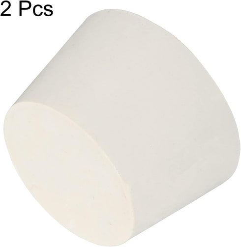 MECCANIXITY Rubber Tapered Plug, 45mm to 56mm Solid Test Tubes Bungs Stopper, White, 2 Pieces