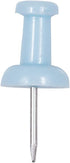 JAM PAPER Colorful Push Pins, Baby Blue Pushpins, 100/Pack