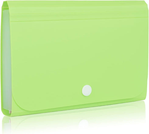 Receipt Organizer Mini Wallet for Coupons, Receipts, Cash, Tax Items, 7x4.5 in with 13 Pockets and Tabs (Green)