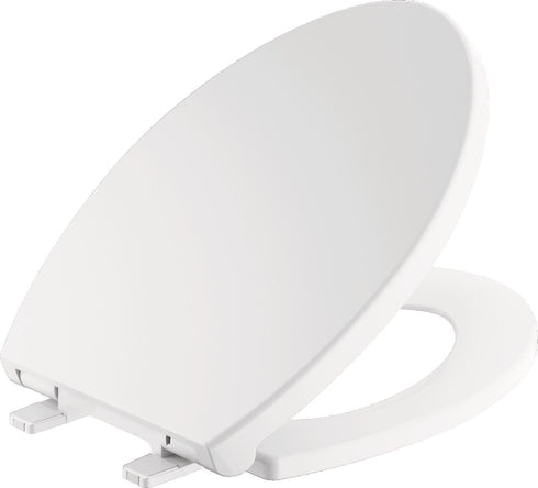 811903-WH Delta Faucet Morgan Elongated Slow-Close White Toilet Seat with Non-Slip Seat Bumpers, White