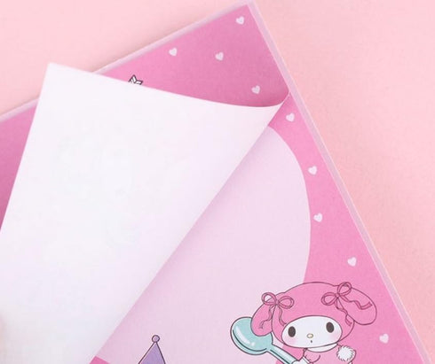 Cute Melody Self-Adhesive Sticky Notes, Memo Pad with 4 Designs x 20 Sheets, Total 80 Sheets, Design May Vary