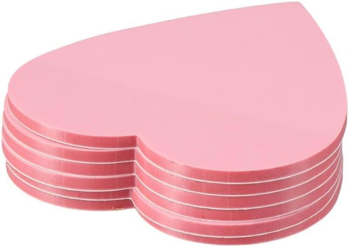 dohobby 300 Sheets Heart Shaped Sticky Notes - Pink Translucent Love Self-Adhesive Notepad for Office Home (6 Packs)