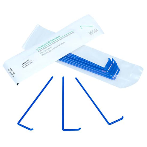 Argos C4050 Polypropylene Sterile Disposable Blue L-Shaped Cell Spreaders, Case of 500