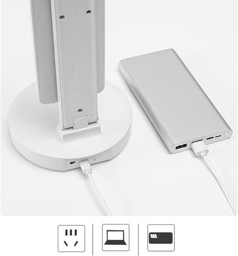SCZWP8 Dimmable Folding Table Lamp Rechargeable LED Lamp Touch Console Lamp, Three-Color Eye Protection Table Lamp