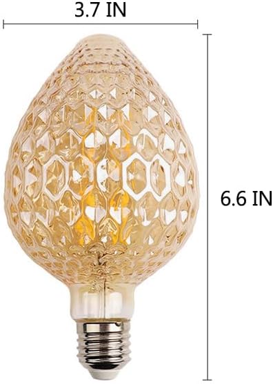 VicFlora Bulbs, Bulbs 4W G30 E26 2200K Bulbs Dimmable Pack 2 Vintage Edison LED Strawberry Shaped Light Base Warm White