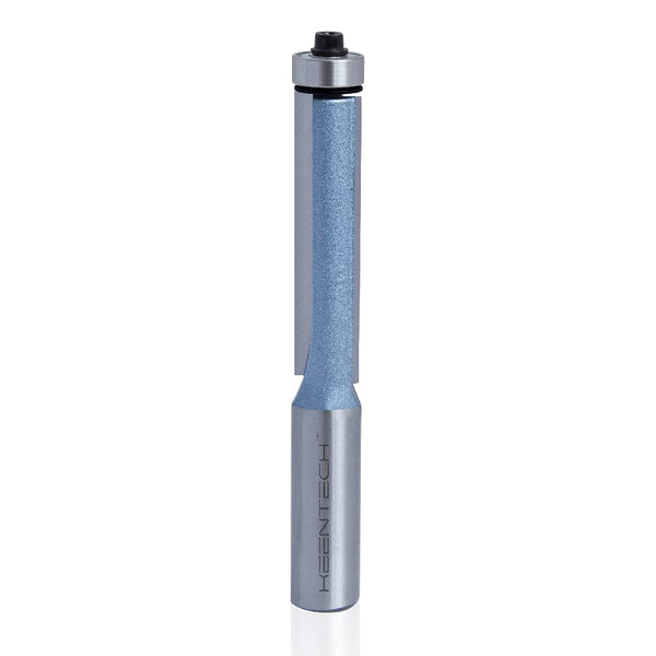 KEENTECH 1/2" Shank Router Bits, Extra Long Bearing Carbide Tipped Flush Trim Bit, Template Straight Cutting Tool