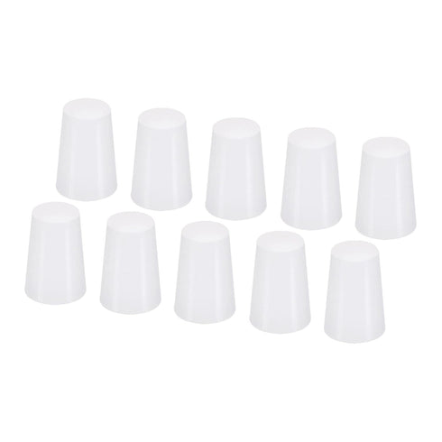 YOKIVE 10Pcs Silicone Rubber Stoppers, Tapered Plugs with High-Temperature Resistance for Lab Industry (White,
