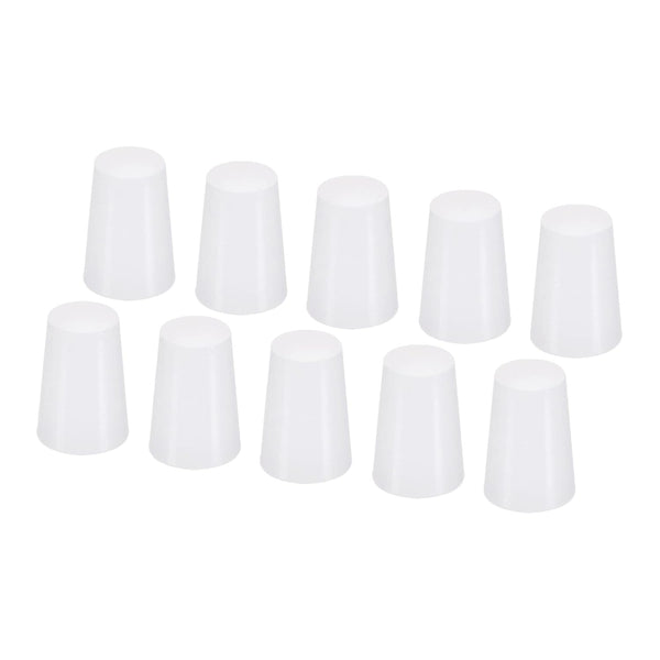YOKIVE 10Pcs Silicone Rubber Stoppers, Tapered Plugs with High-Temperature Resistance for Lab Industry (White,