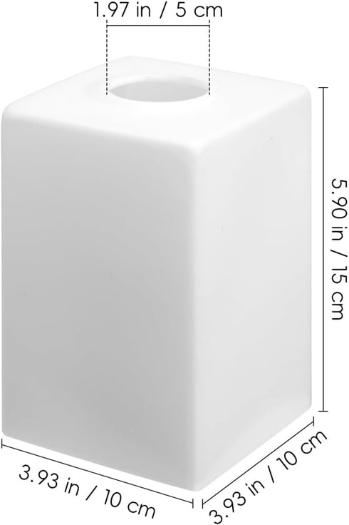 Set 2 E27 3.9X5.6 Inch, STOBAZA Square Lampshade of White Frosted Glass Lamp Shade Fits for Wall Table Floor Lamp