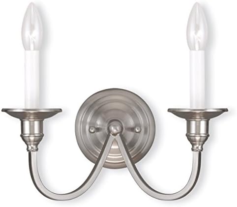 5142-91 2-Light Livex Lighting Cranford Wall Sconce, Brushed Nickel