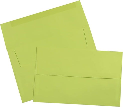 JAM PAPER A10 Colored Invitation Envelopes, 6 x 9 1/2, Ultra Lime Green, 100/Pack