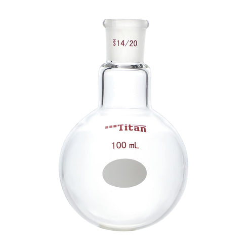 100mL Single Neck Lab Boiling Flasks - Borosilicate Glass with 14/20 Standard Taper Outer Joint
