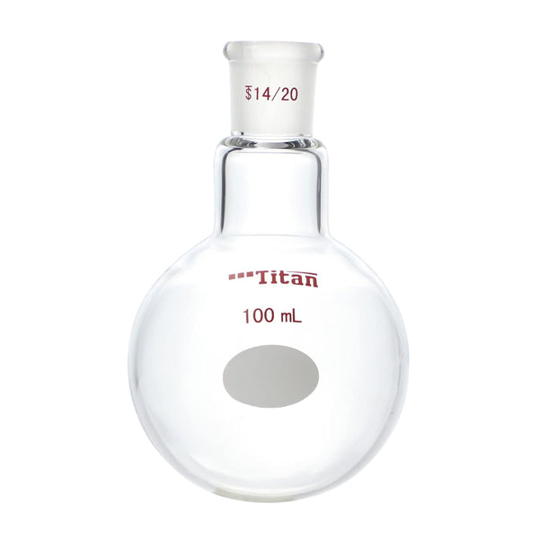 100mL Single Neck Lab Boiling Flasks - Borosilicate Glass with 14/20 Standard Taper Outer Joint