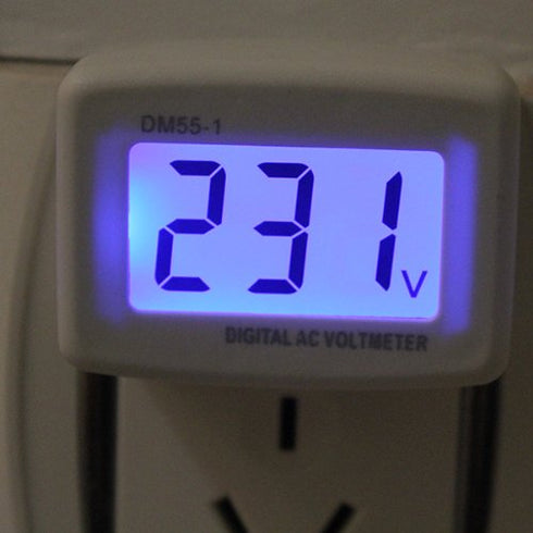 Generic DM55-1 Blue LCD Digital Voltage Meter Voltmeter LED AC 100-300V with US Plug