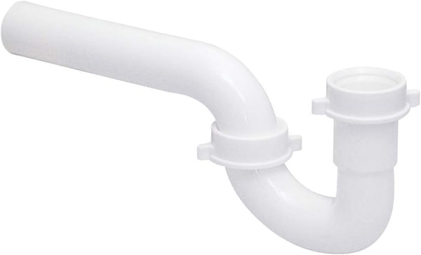 EZ-FLO 1-1/4 Inch P-Trap, White Polypropylene for Tubular Drain Applications, 35374