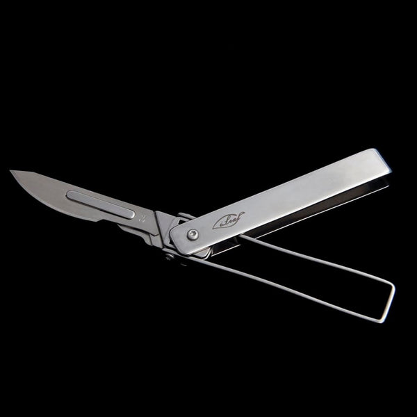 ILEAF Stainless Steel Pocket Folding Utility Knife with 10 Replaceable Blades, Ultra Compact and Lightweight Design