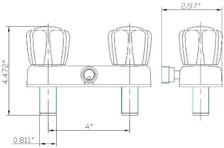 RV/Mobile Home Shower Faucet with Top Threaded Diverter - White with Clear Handles