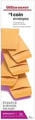 Office Depot Coin Envelopes, 1, 2 1/4in. x 3 1/2in., Brown, Pack Of 500