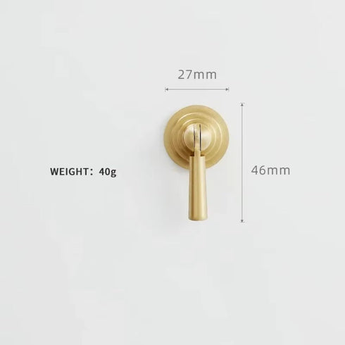 Aoleegatt Hole(04-Single 25mm Pull Ring Solid Brass Furniture Drop Handles Golden Rotatable Round Bedside Drawers