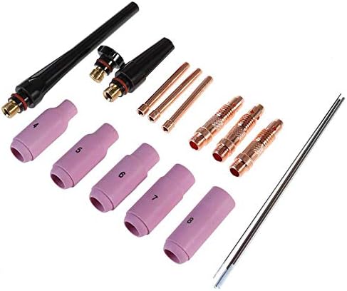 17pcs welder TIG welding torch Collet Body nozzle kit Tungsten electrode for wp-17/18/26 TIG welding torch