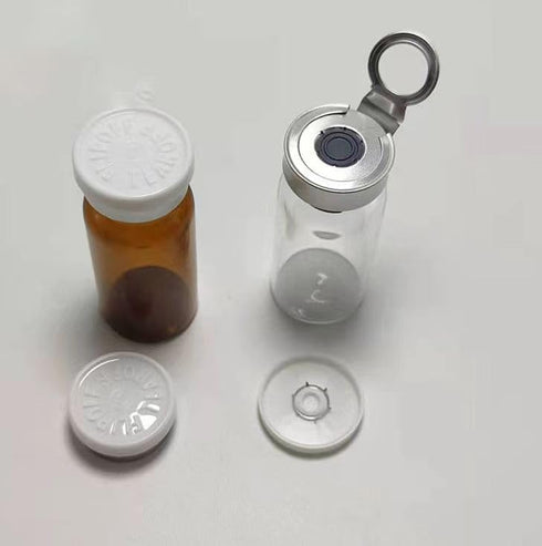 10ml Glass Bottle, Sterile Transparent Vial, Lab Sample Vial with Self Healing Injection Port, Flip Off Aluminum Cap