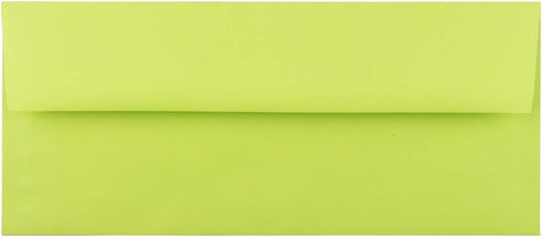 JAM PAPER #10 Business Colored Envelopes - 4 1/8 x 9 1/2 - Ultra Lime Green, 50/Pack
