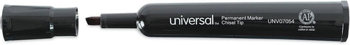 UNV07054 (60/Pack) Universal Broad Chisel Tip Permanent Marker - Black