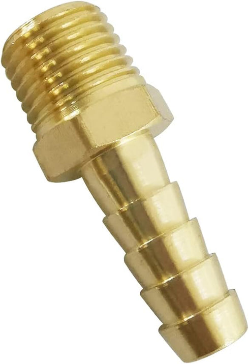 Avanty Brass Hose Barb Fitting, 1/8" Barbed x 1/4" NPT Male Adapter Connector, Pack of 2