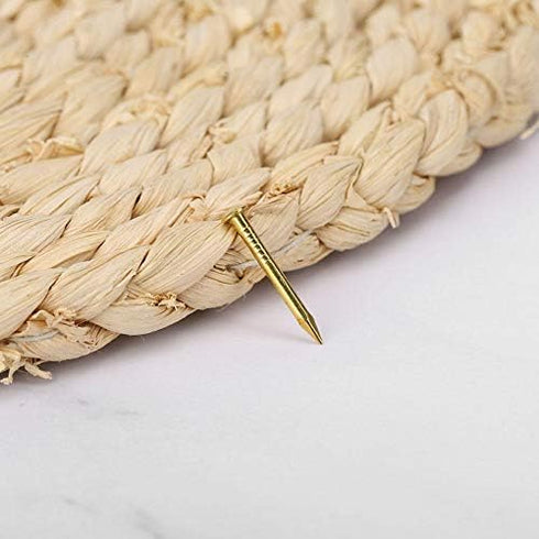 100Pcs Brass Escutcheon Tacks, Round Head Brass Brad Nail Hardware Nail Assortment Kit Furniture Hinge Hardware Accessories 10mm/15mm/18mm/22mm(18mm Length)