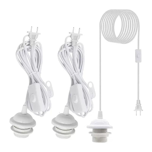 DXMKOP Plug in Light Socket - 25Ft Pendant Light Cord Kit E26/E27 Light
