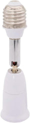 1Pc White E26/E27 Light Bulb Socket Extender Adapter, 180 Degree Bendable Light Fixture Converter
