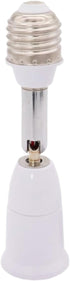 1Pc White E26/E27 Light Bulb Socket Extender Adapter, 180 Degree Bendable Light Fixture Converter