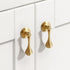 SANCHAKOU 2 Pack Gold Dresser Knobs Bedside Table Cabinet Door Pendant Copper Handle Earrings Wardrobe Shoe Cabinet