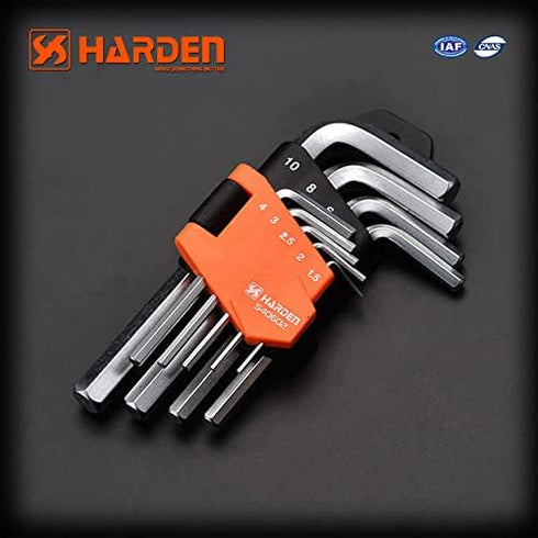 Edward Tools Pro 9 Piece Short Hex Allen Wrench Set - Metric 10mm - 1.5mm - Harden CRV Steel - Optimum Strength Steel - Organizer Tool Clip for Quick Access to Size by Edward Tools