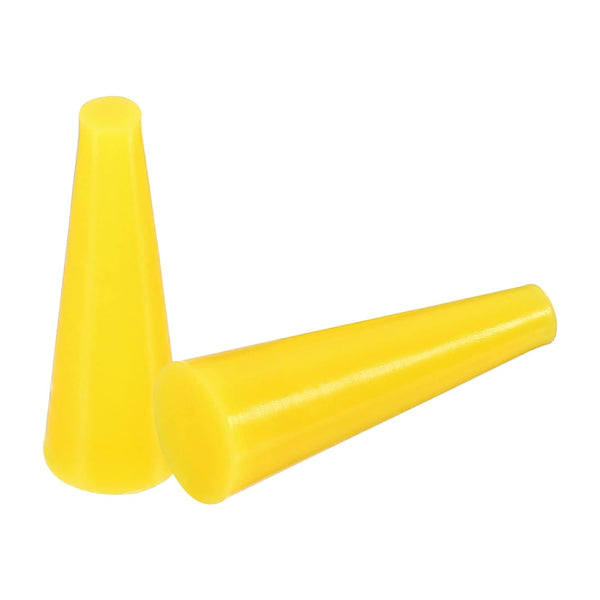 MECCANIXITY Silicone Rubber Tapered Plug 3mm to 7mm Solid Yellow for Laboratory Use, Powder Coating, 50 Pieces