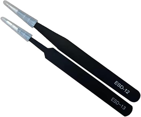6PCS Precision Tweezers Set, Upgraded Anti-Static Stainless Steel Tweezers for Electronics, Soldering, Jewelry-Making