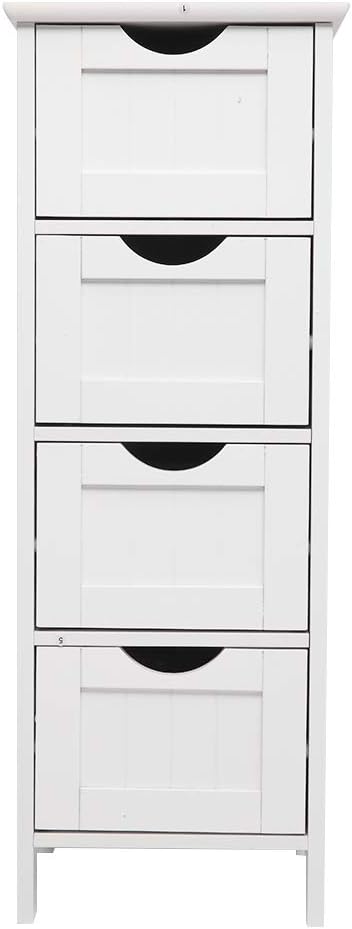 Hikarinowa 4 Single Door Bathroom Cabinet,Freestanding Bathroom Floor Cabinet ,Wooden Floor Cabinet, Side Organizer