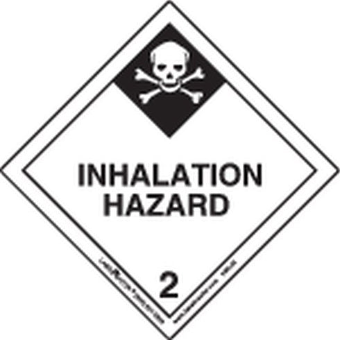 Labelmaster HMSL280 Inhalation Hazard Worded Label, Hazmat, 4" x 4" (Pack of 500)