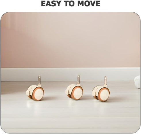 4pcs Ciieeo Heavy Duty Crib Wheels Brakes Fit Furniture Casters for Nursery Noise-reducing Rubber Rollers Replacement