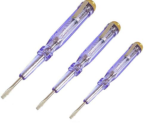 Mains Tester, 3PCS AC 100-500V Electric Tester Pen, Electrical Circuit Tester Light Voltage Detector Screwdriver