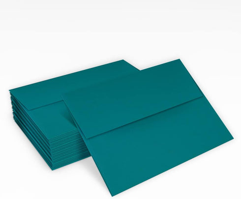 LUXPaper A2 Invitation Envelopes, Peel & Press, 4 3/8" x 5 3/4", Teal, 80lb Text, 50 Qty