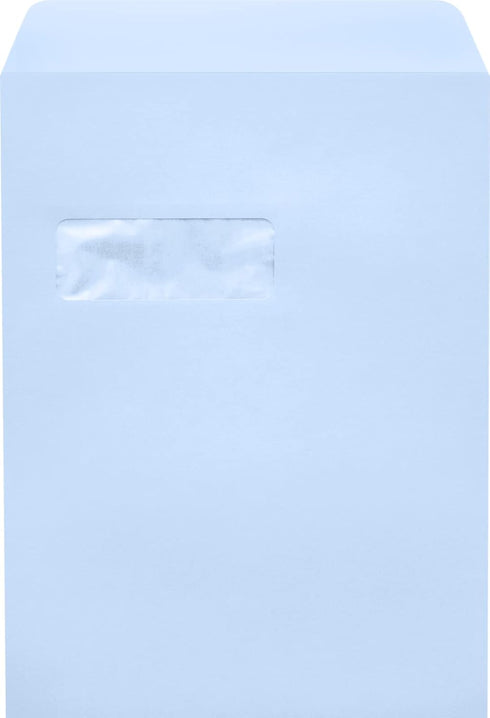 LUXPaper 9 x 12 Open End Window Envelopes | Peel & Press | Baby Blue | 80lb. Text | 50 Qty.