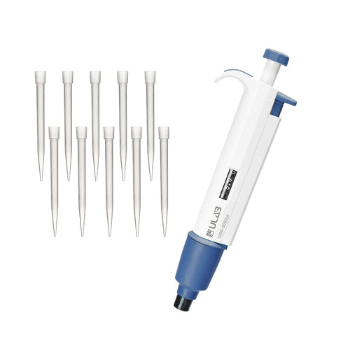ULAB Single Channel Pipettor with 250pcs of 5000µl Pipette Tips, 1pc Adjustable Volume Micro Pipette, ULH1022