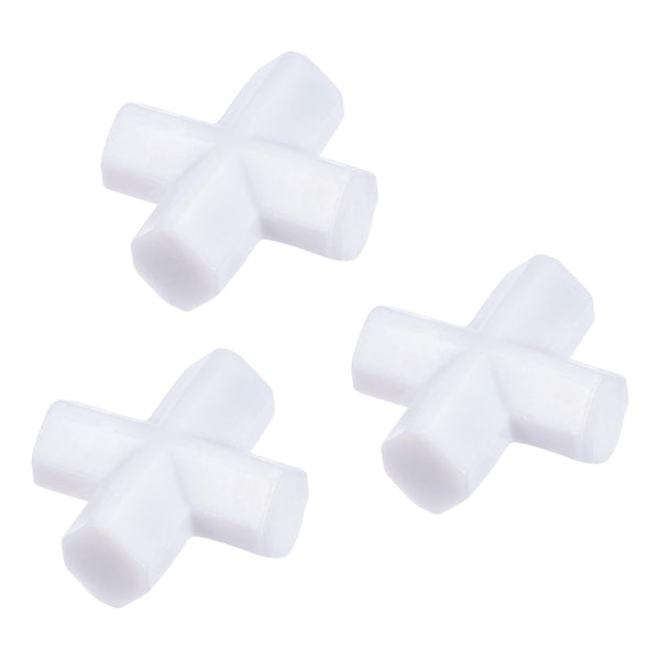 MECCANIXITY Magnetic Stirrer Mixer, Stir Bar Rod 25mm(1") Cross Shape Coating Magnet, White, 3Pcs for Laboratory